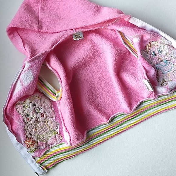 Vintage Pink Argyle Elephant Fleece Vest - Picture 11 of 15